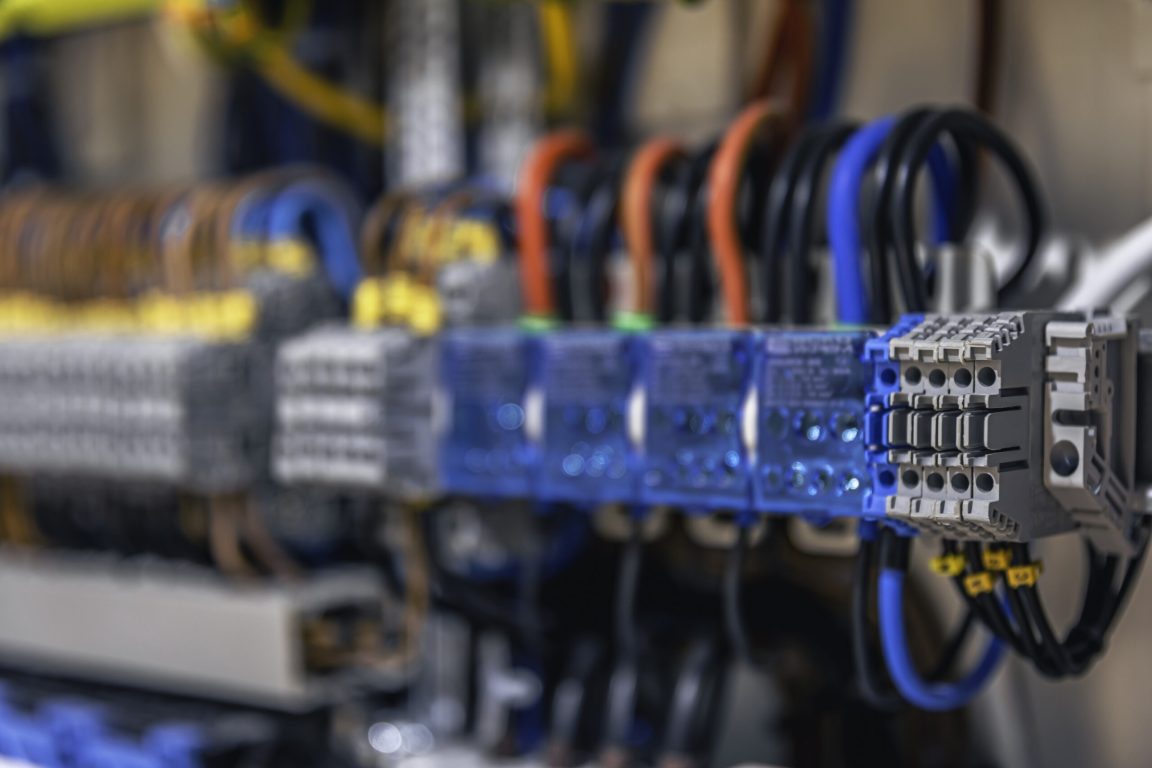 Electric control panel enclosure for power and distribution electricity. Uninterrupted, electrical voltage.